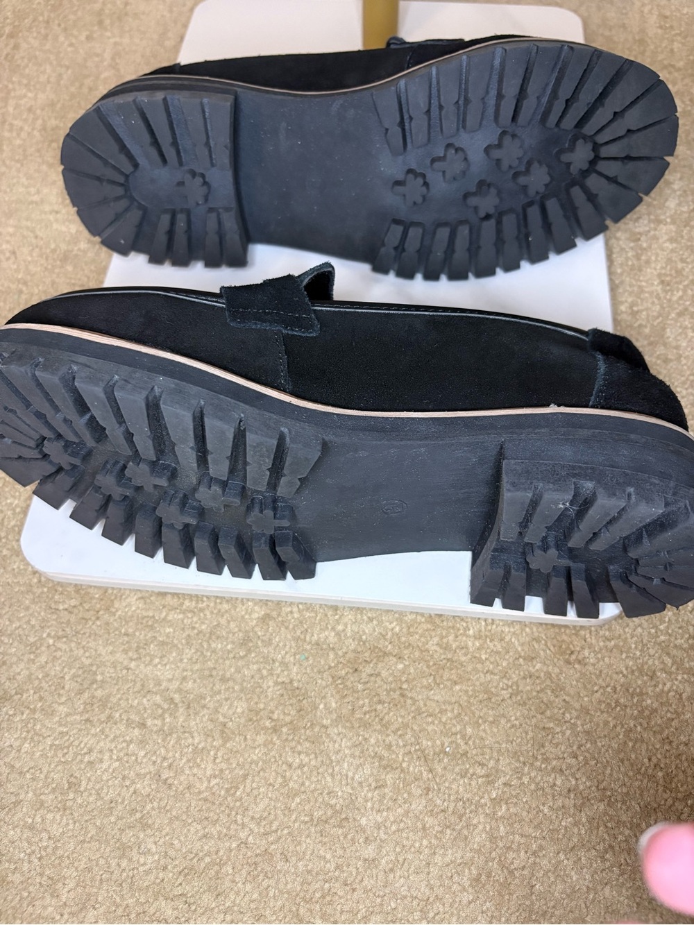 Aqua Diva Lola Black Suede Platform Penny Loafers - Picture 6 of 8